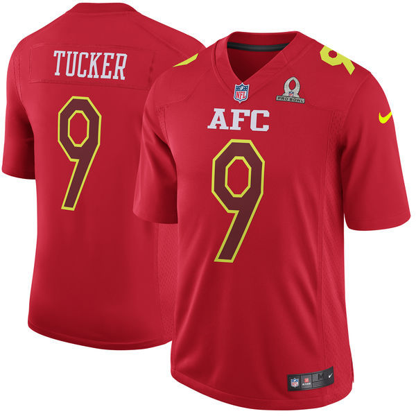 Men AFC Baltimore Ravens #9 Justin Tucker Nike Red 2017 Pro Bowl Game Jersey->denver broncos->NFL Jersey